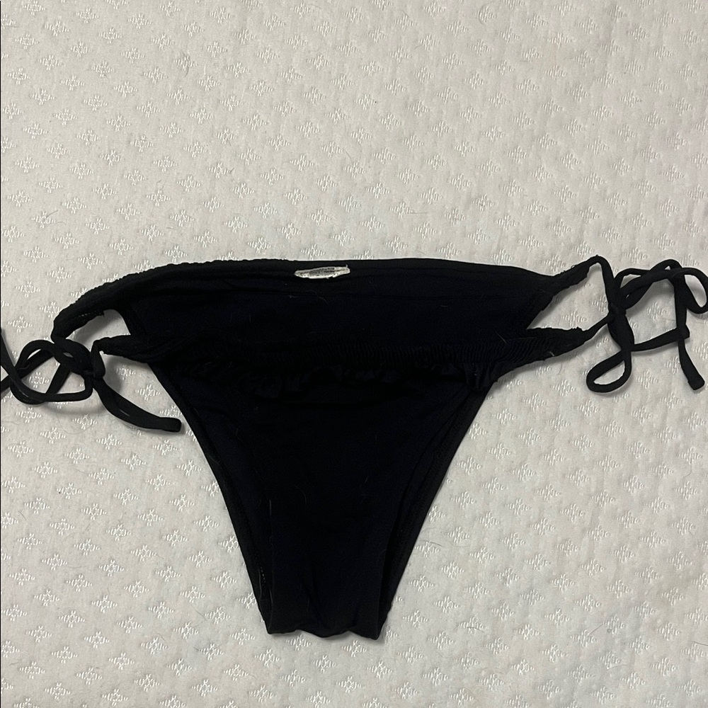 Volcom Black Ruched Bikini Bottom